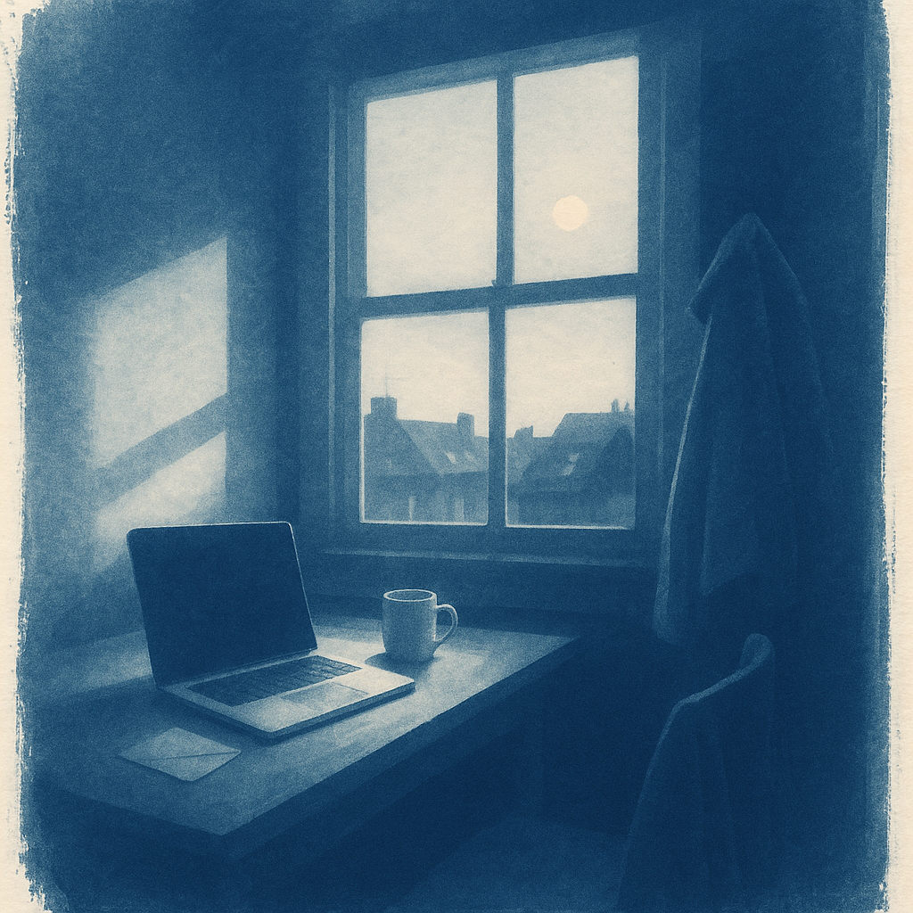 First light through the studio window