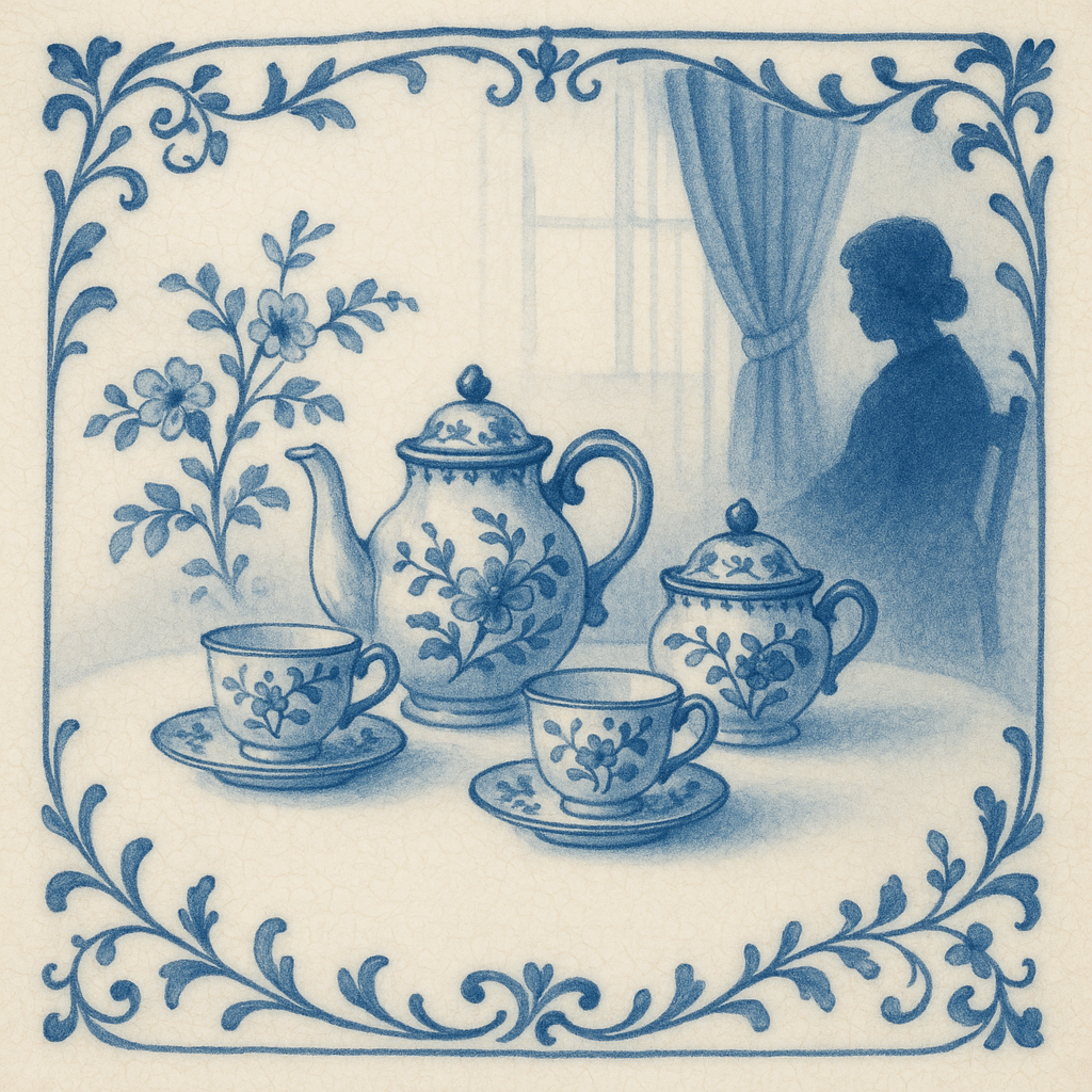 Grandmother's blue tea set